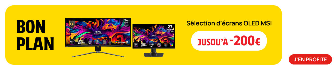 Bon plan : sélection d'écrans OLED MSI, jusqu'à -200 €